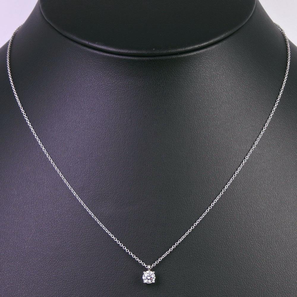 TIFFANY&Co. Necklace Solitaire 0.3ct Pt950Platinum/diamond 2.5g Women Used