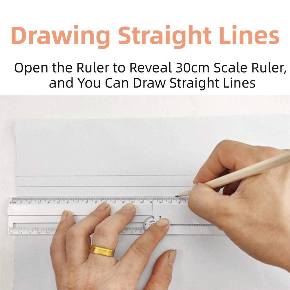 Angle Measurement Geometric Drawing Ruler White Circular Drawing Ruler  School Use