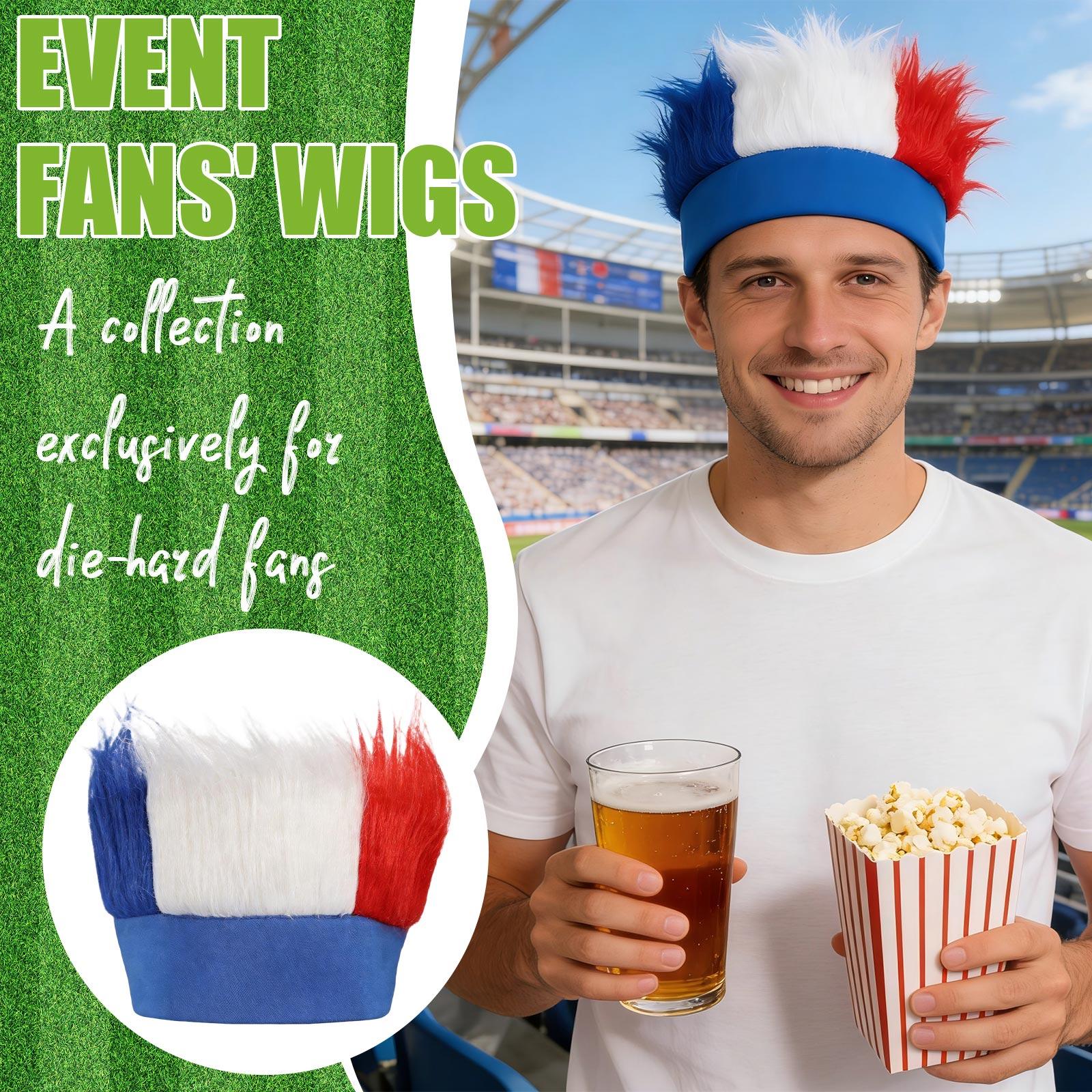 

All -American Red And Blue Patriotic Hairy Headband Independence Day Wig Headband Independence Day Celebrations Standard Size One Size