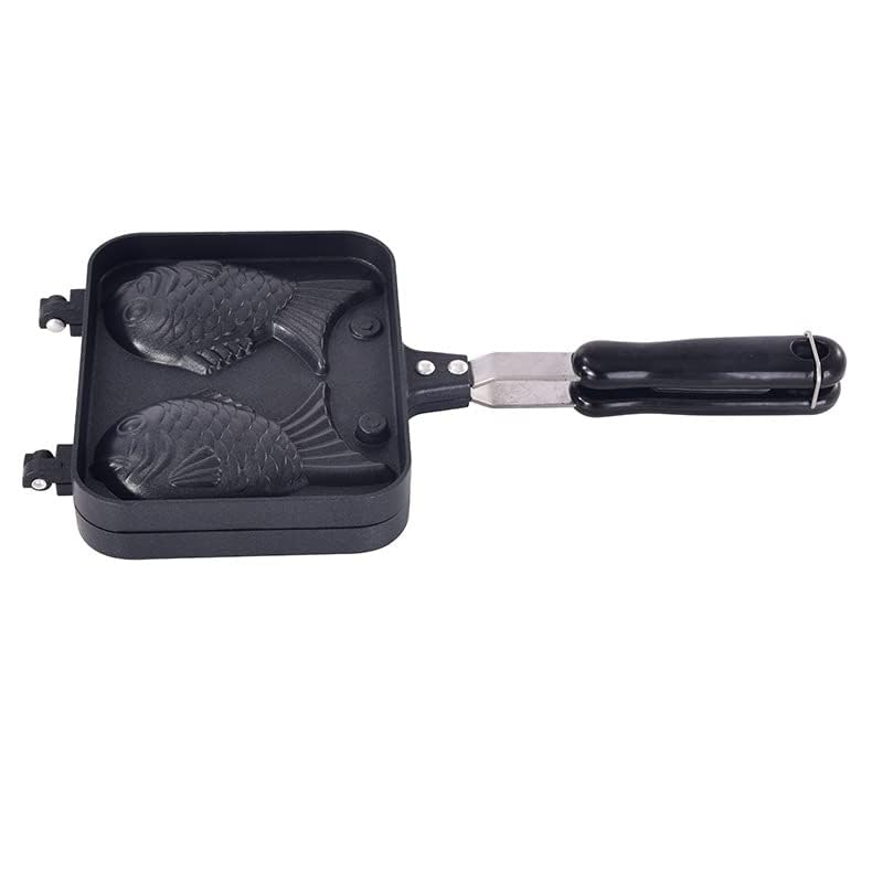 Home Taiyaki Maker, Direct-Fire, Non-Stick, Aluminum Alloy, Taiyaki Pan, Waffle Baking Pan, DIY Biscuit Cake Mold, Double Fish Baking Mold