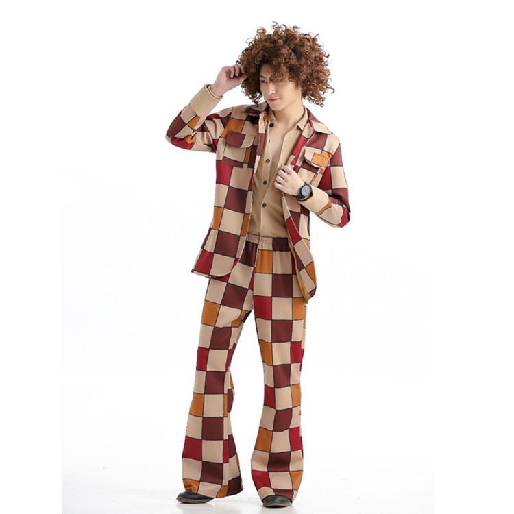 Costume de scenă retro anii '80 din denim și carouri pentru bărbați și femei