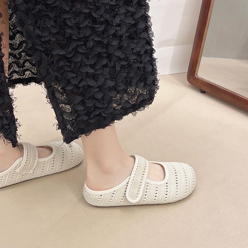 Mode Fad Weben Mesh Ballerinas Damen Hausschuhe Designer Klassische Pantoletten Schuhe Lässige Wandersandalen 2025 Sommer Neu Zapatillas De Mujer