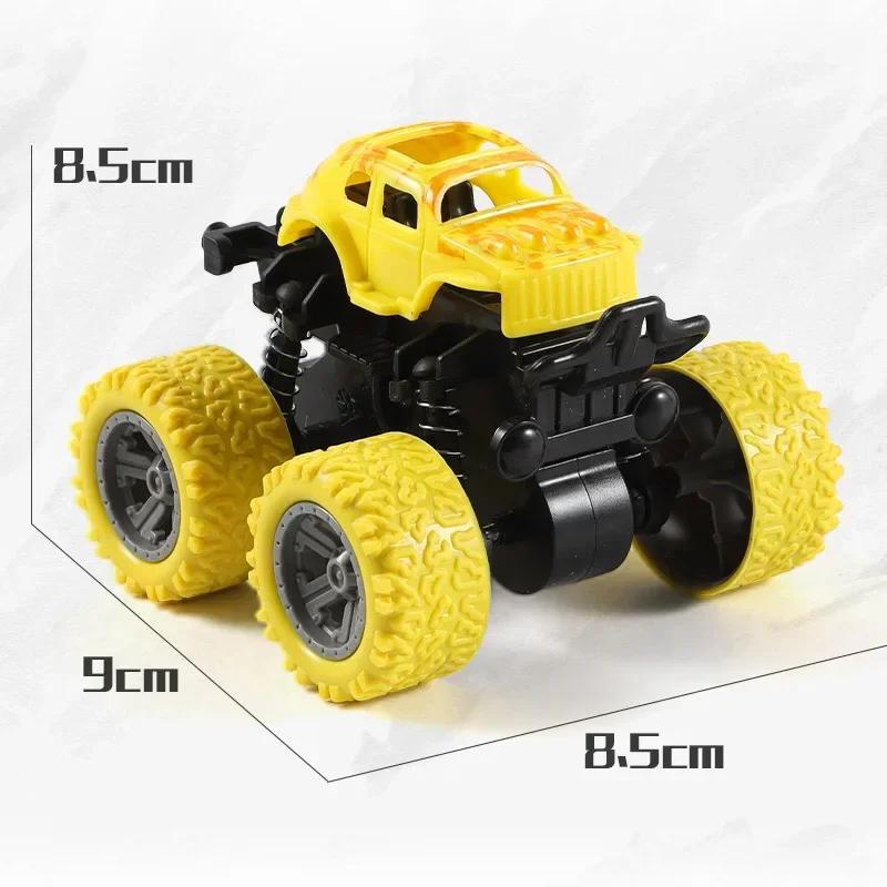 Monster Trucks Pull Back Vehicles Cars 360° Rotation 4 Wheels Drive Durable Friction Powered Push and Go Toys Truck Playset