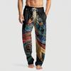 Men's Knitted Fashion Print Pocket Casual Pants Pajama Pants