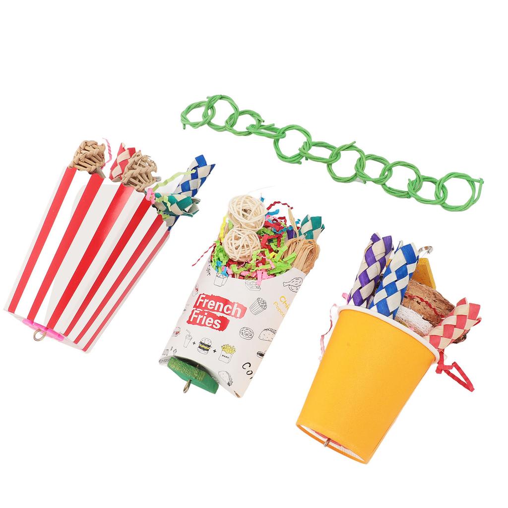 Foraging Cup Bird Toy Colorful Interactive Fun Parrot Shredding Toys for Parakeet Cockatiels Budgie