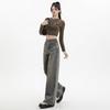 Women's 2026 Vintage High-Waisted Ripped Straight-Leg Jeans - Summer Slimming Wide-Leg Fit