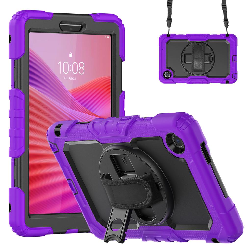 Heavy Duty Case for Lenovo Tab One (K9) 2025 8.7 Inch TB305FU 3-Layers Hybrid Stand Cover with Screen Protector Shoulder Strap