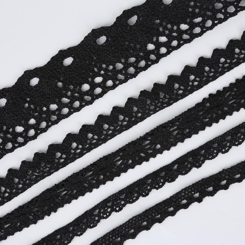 5 yardová černá stuha DIY květina bavlna krajka šití šaty sukně ruční práce dekorace