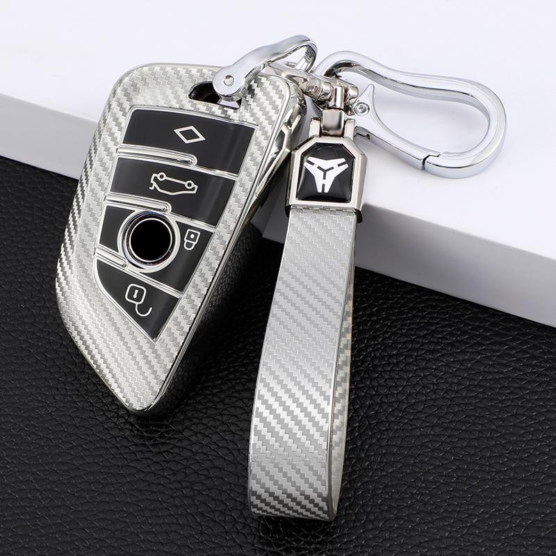 

Чехол для ключей из ТПУ из углеродного волокна, сумка-брелок для BMW X1 X3 X5 X6 Series 1 2 5 7 F15 F16 E53 E70 E39 F10 F30 G30, протектор