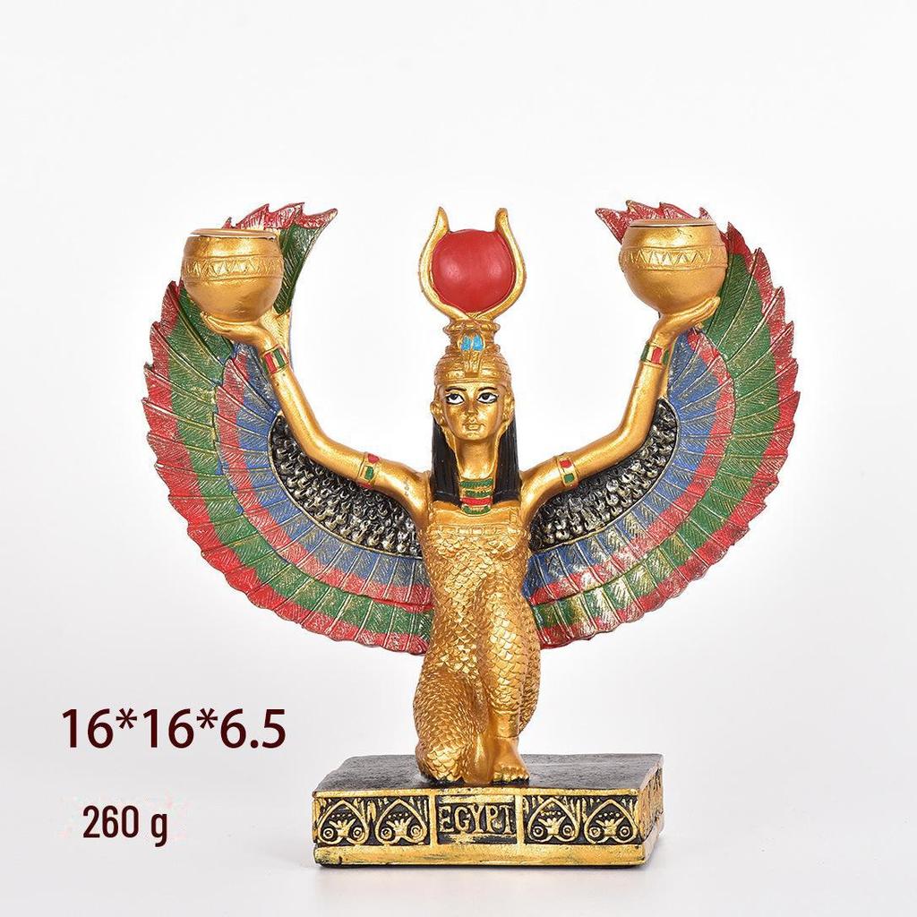 Egyptian Winged Earth Goddess Resin Figurine for Home, Club, Museum, or Hotel Décor