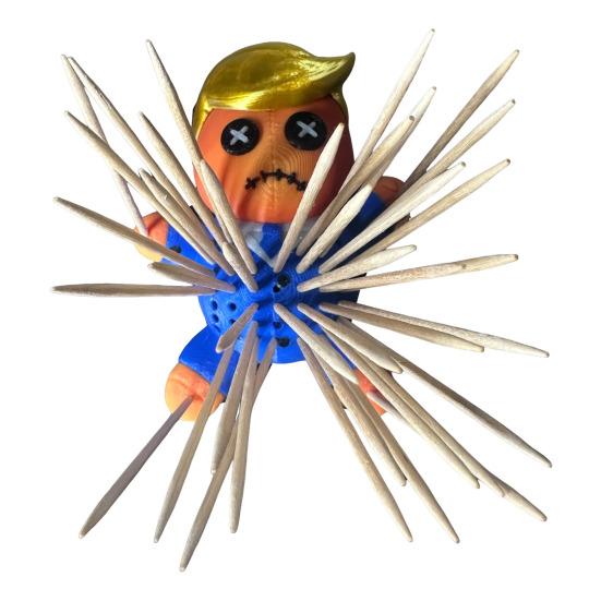 Voodoo Doll Gag Gift 3D Printed Voodoo Doll Figurine with Pins Desk Ornament Stress Relief Toy Prank Gift for Men Women