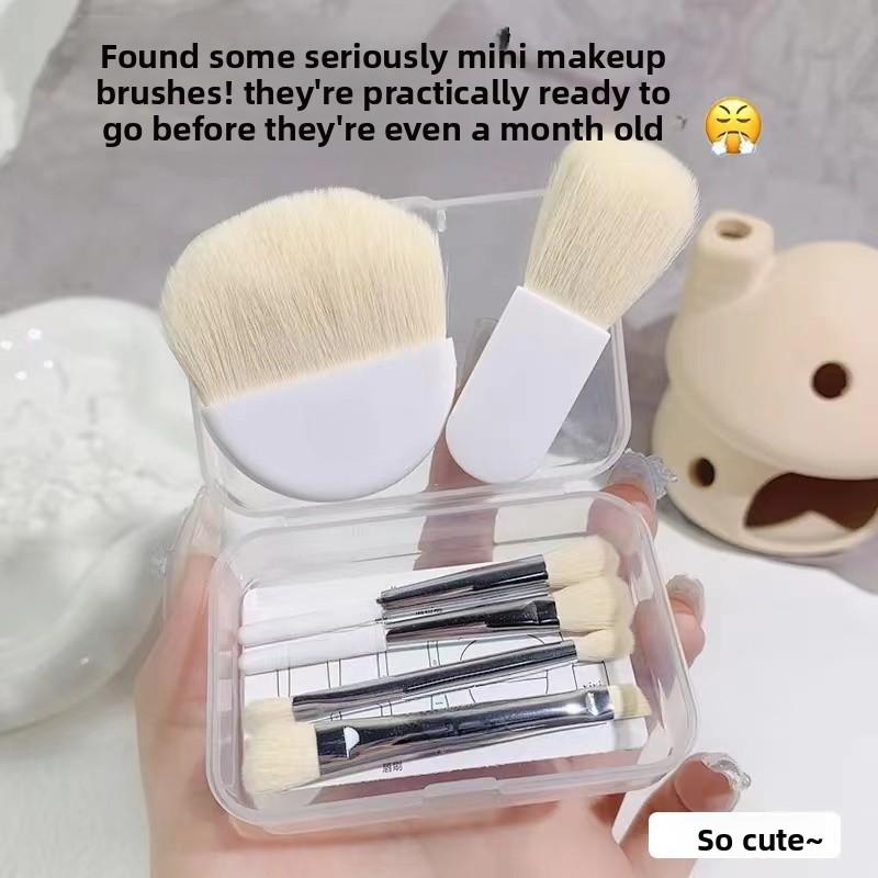 6 Piece Mini Travel Makeup Brush Set for Foundation Concealer Blush Eyeshadow