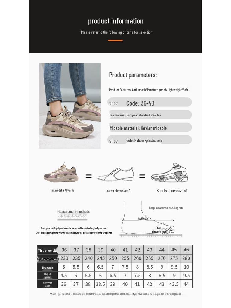 Zapatos de Seguridad Ligeros y Transpirables para Mujer - Cómodos Antiaplastastamiento, Antipinchazos, Zapatos de Trabajo Modernos para Largas Horas de Pie