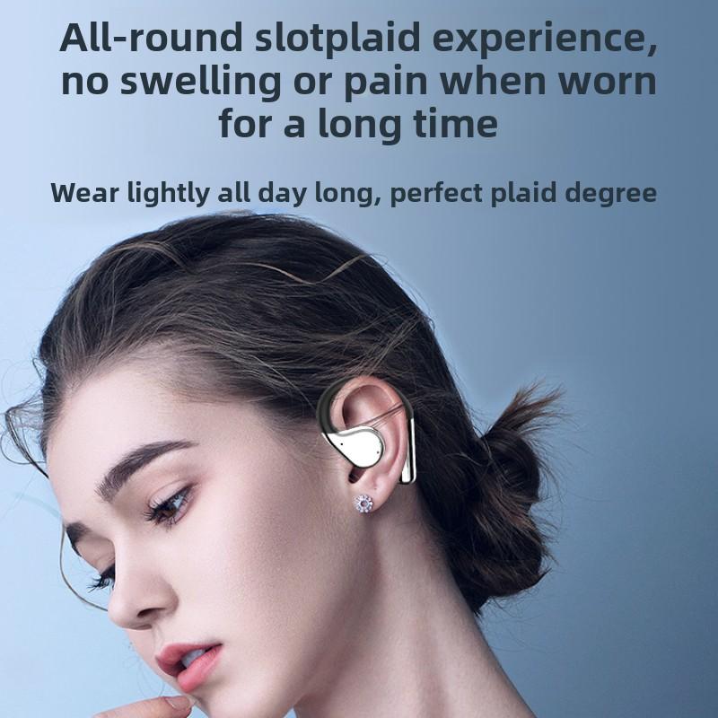 Smart Screen Open Ear LCD Display Noise Cancelling Headset OWS Sports Bluetooth Headset