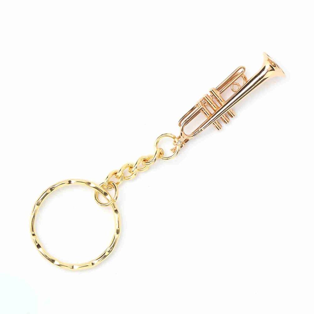 Compact Brass Trumpet Charm Brass Trumpet Pendant Key Ring Decoration For Music Lovers