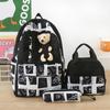 Large-capacity Schoolbag Female Cute Bear Backpack Lunch Box 5-piece Travel Backpack
