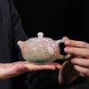 Hrubá keramika, konvice na čaj ve tvaru sněhového květu, keramická čajová souprava, vintage čajová konvice, západní Shi, konvice Tianmu Glaze Kettle