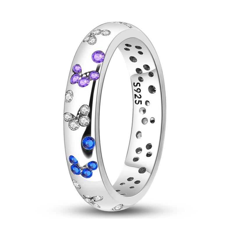 Rings 925 Silver Star Moon Colorful Sparkling Zircon Simple Rings For Women Exquisite Wedding Engagement Birthday Jewelry Gifts