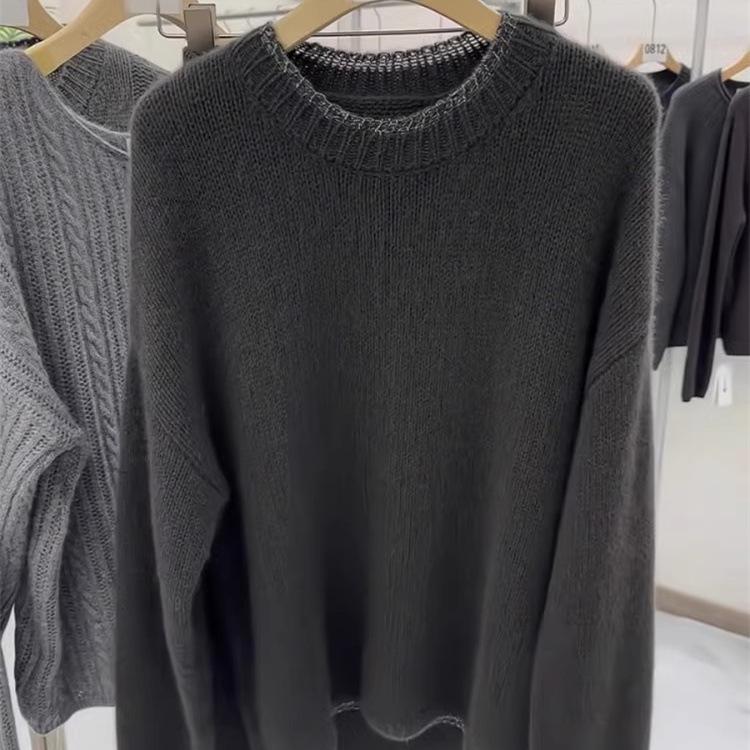 European Style Red Pure Wool Sweater for Women - High-End, Thick, Loose Fit for Autumn/Winter, Zodiac Design