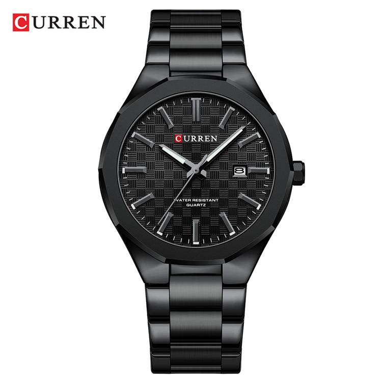 CURREN 8477 Steel Band Watch Simple Calendar Round Dial Business Watch Waterproof for Men