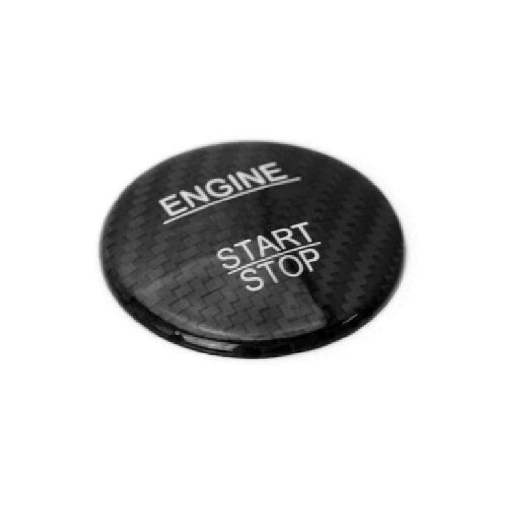 Black Real Carbon Fiber Cover For Mercedes Keyless Engine Start/Stop Push Button