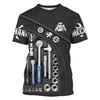 Men T Shirt Vintage T-shirt Summer Clothing Personalized Name Mechanic 3d Print Tops 5xl Street Casual Sports Oversized Pullover