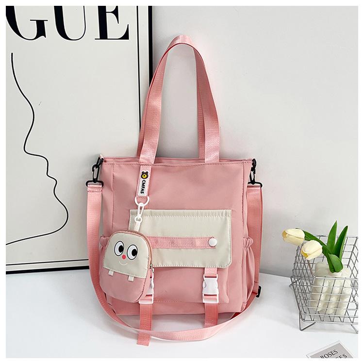 

Холщовая сумка нишевого дизайна студенческая сумка-тоут сумка-мессенджер для репетиторских занятий для учеников средней школы большая вместимость женская сумка на плечо розовый