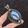 Angelite Pendant Copper Wire Wrapped Pendant Original Gemstone Pendant Angelite Jewelry Handmade Pendant Engagement Gift Copper Wire Jewelry