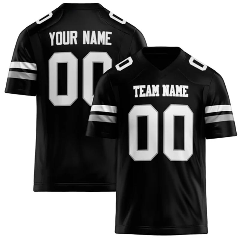 Customized Team Name Number Name Rugby T-shirt Personalized Black Mens Sports T Shirt Loose Quick Dry Team Uniforms