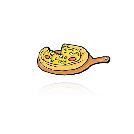 

Брошь Талос, булавка с буквами, выгравированными декоративными ломтиками пиццы, эмалированная булавка для лацкана, ювелирные изделия для сумки