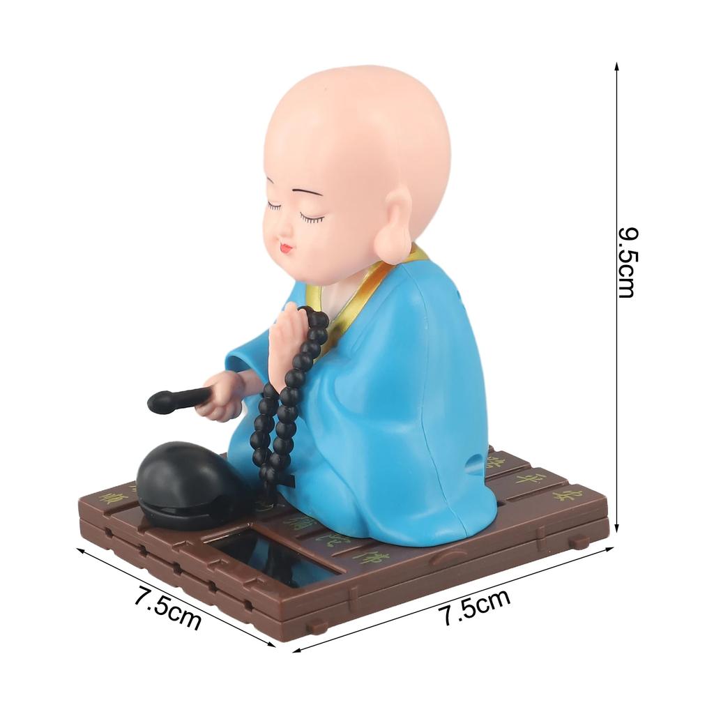 Solar Little Monk Creative Home Car Ornaments Dashboard Decoration Toys Chinese Style Buddhism Lucky Ornament Accessories ABS