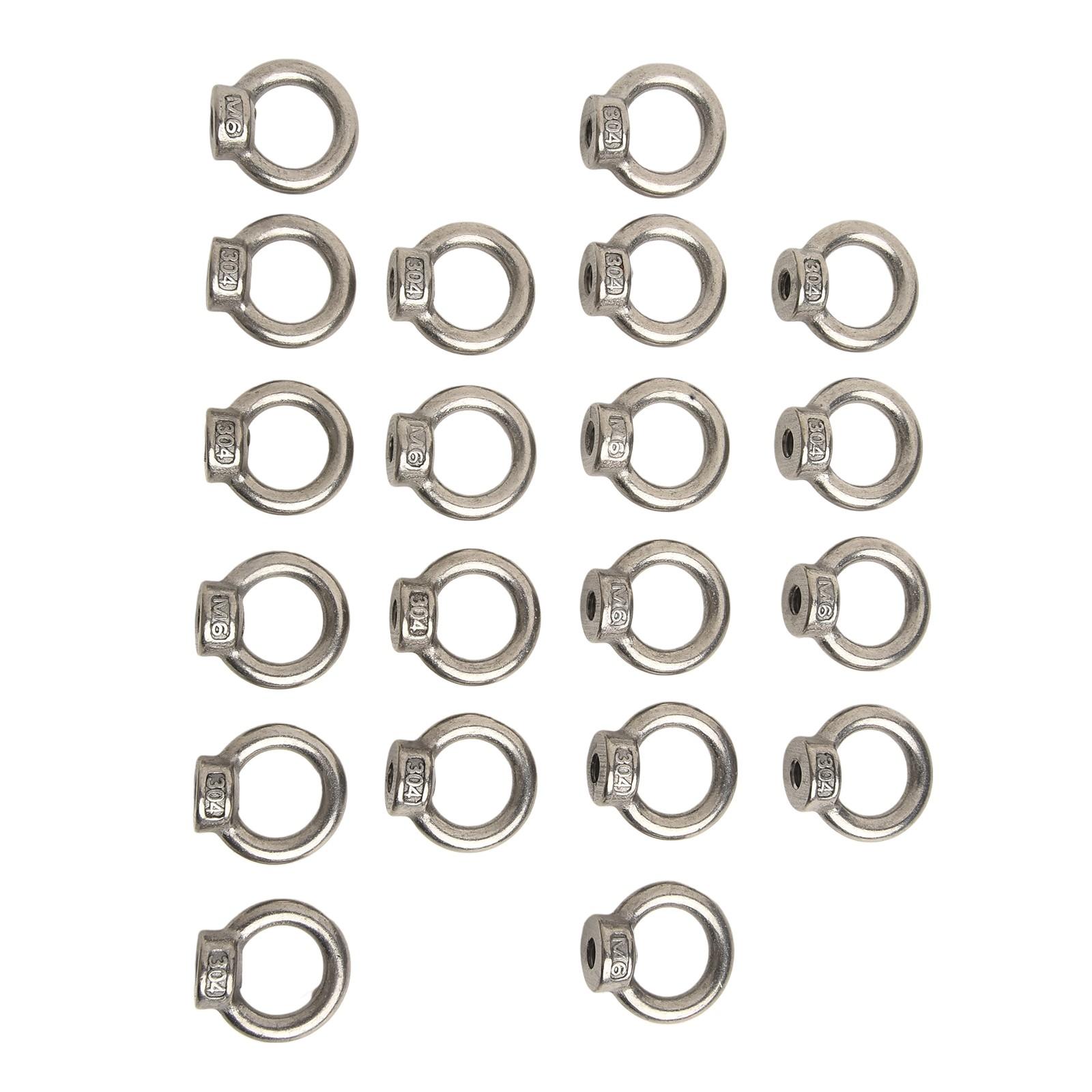 

Lifting Accessories Set of 20 M6 Stainless Steel Ring Nuts Available Now M6