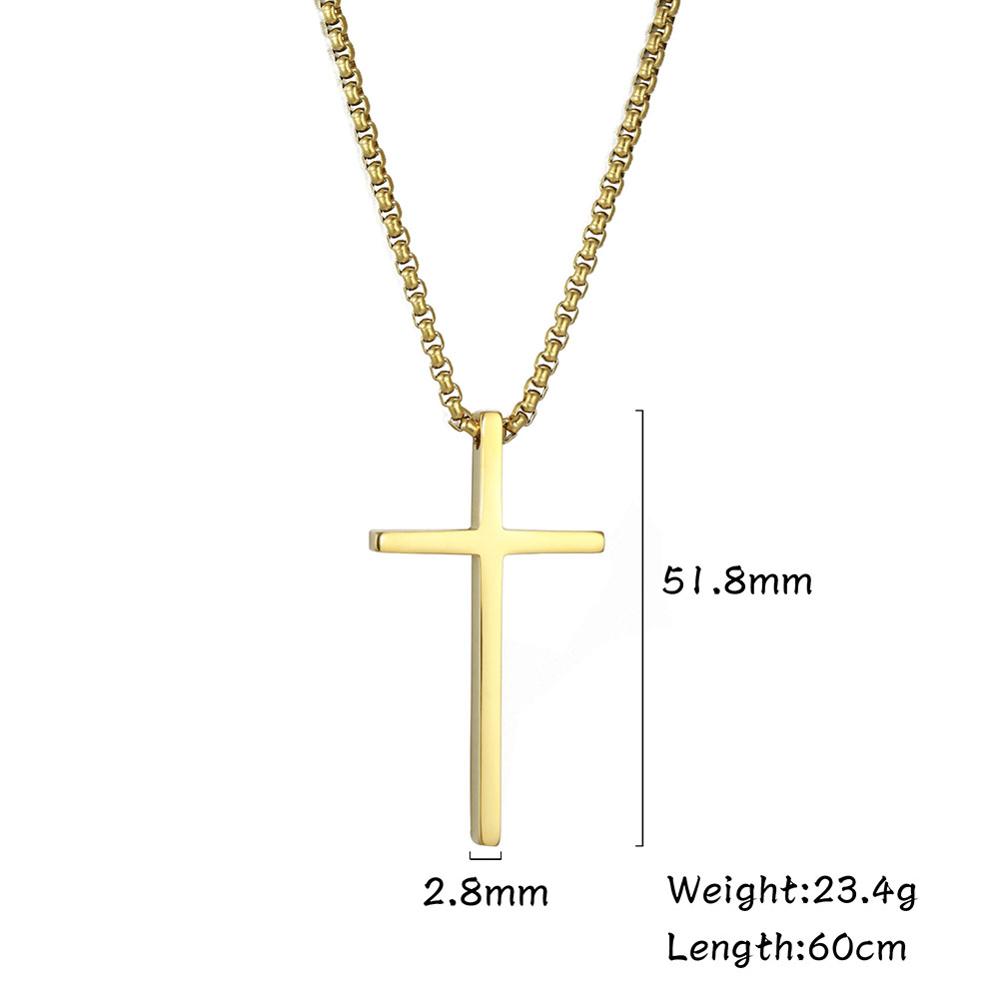 Fashion Cross Pendant Necklaces for Men Women Stainless Steel Punk Charm Box Chains Accessories Party Punk Jewelry Jesus Gift