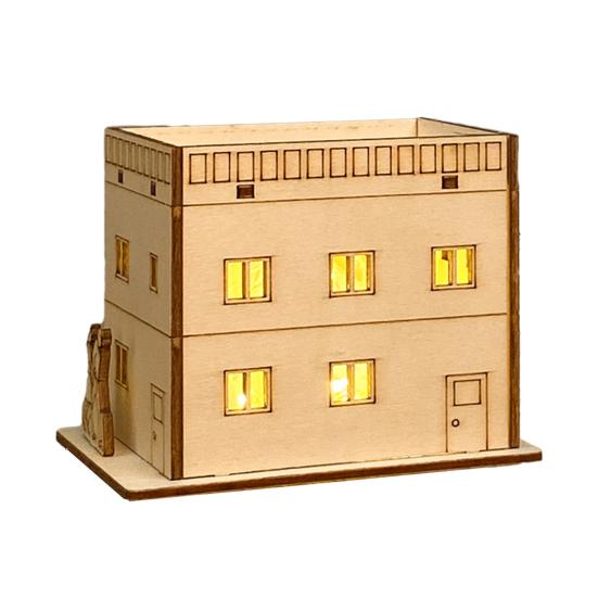 Wooden LED Lighted House Ornament Handcrafted Glowing Christmas House Decoration Xmas Holiday Party Desktop Decor