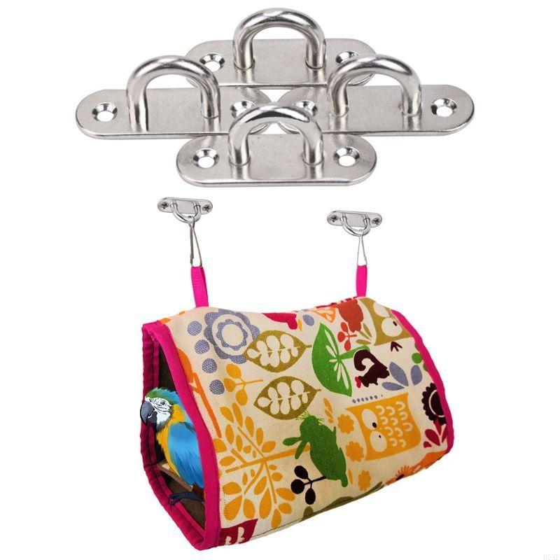 2025 New 6Pcs 5mm Boat Yacht Fixing Buckle Stainless Steel Eye Plate Oblong Oblong Pad Eye Plates Ceiling Wall Mount U Hook