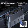 7-in-1 128W Car Charger Adapter PD QC3.0 Socket Splitter C28 Conversion Plug Quick Charge Adapter Acesssories