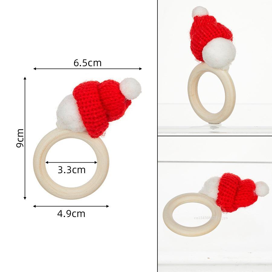 

Мини Рождественские Красные Шляпки Держатель для Колец для Салфеток для Рождественских Праздников Нового Года Украшения для Обеденного Стола Свадебного Стола Аксессуары 1 шт.