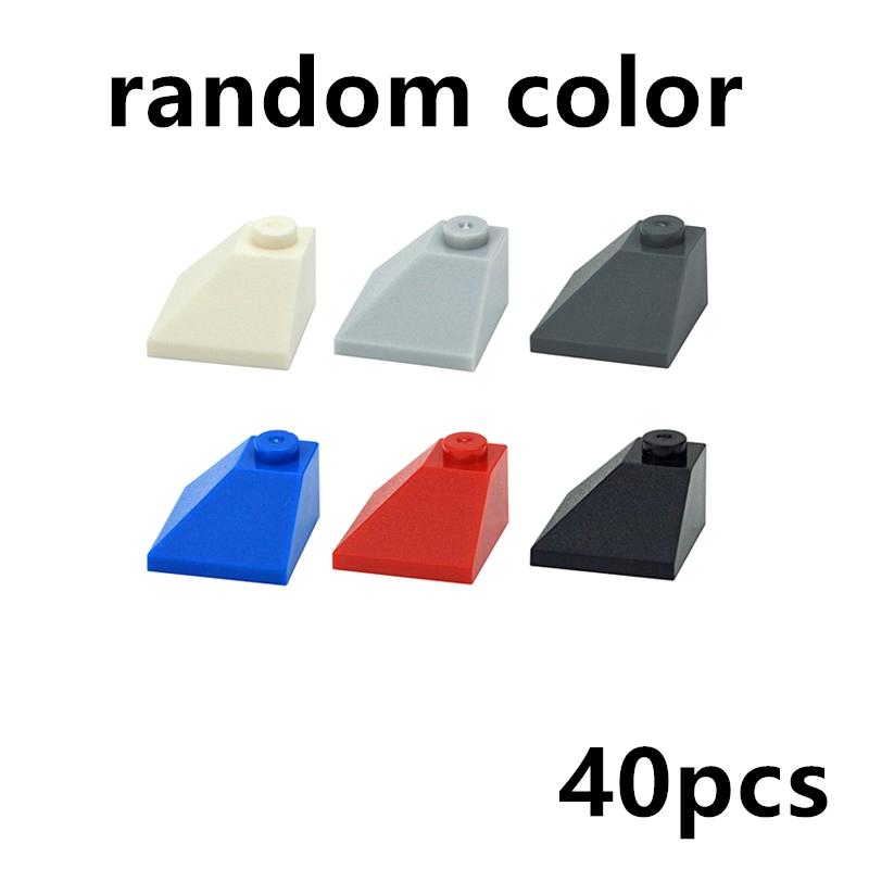 40 Stück Bausteine Schräge 45° 2x2 Doppelkonvexe Ecksteine DIY Zubehör Bau Kinder Spielzeug 3045 MOC Teile