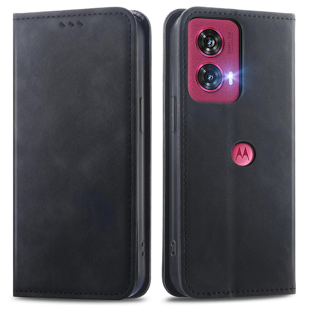 For Motorola Edge 50 Fusion 5G Card Slots Case Skin-Touch PU Leather Phone Cover