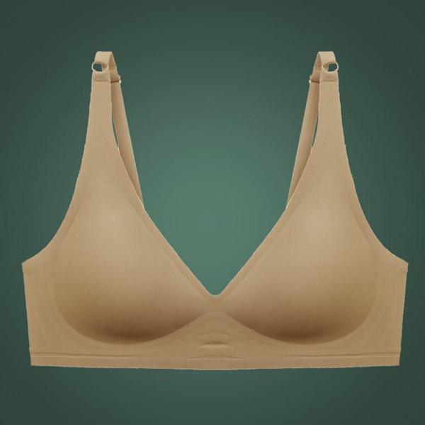 Seamless Deep V Jelly Glue Bra: Anti-Sagging, Wireless, and Comfy for Small Busts L