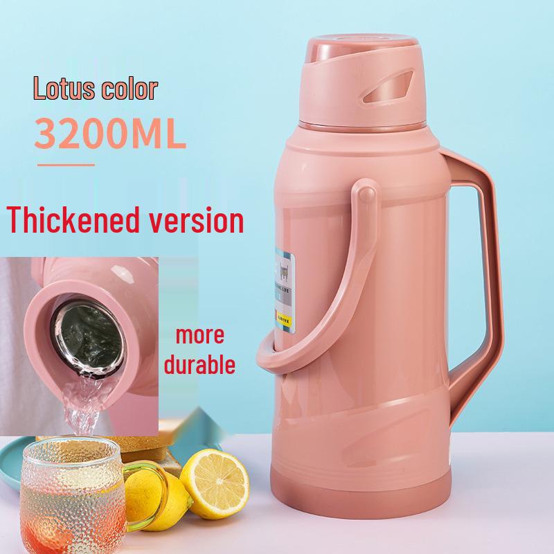 Leather-Covered Glass Liner Thermos Bottle for Dorms - Keeps Water Hot