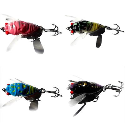 1Pc Cicada Bass Insect Fishing Lures 4Cm Crank Bait Floating Tackle