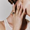 Youthway Low Key Luxury Rhinestone Cross Chubby Stainless Steel Ring For Women Charm Waterproof Jewelry Party Gift