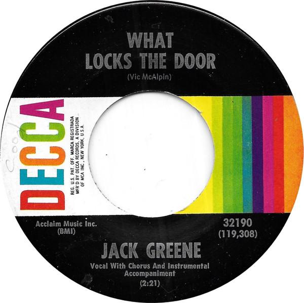 7inch Record JACK GREENE - What Locks The Door / Left Over Fee 32190 Decca 1967 US Folk Used