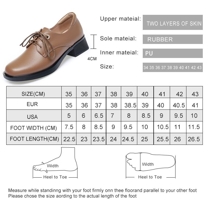 Fashion AIYUQI Women's Fashion Shoes Lace Up 2025 Spring New Genuine Leather Women Dress Shoes Chunky Large Size Shoes For Ladies