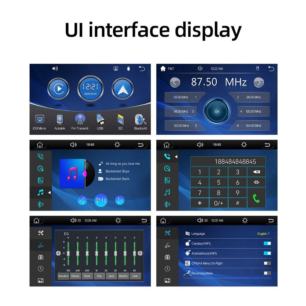 7 Inch Car Mp5 Portable Multimedia Video Player Wireless Carplay Android Auto Bluetooth FM Touch Screen