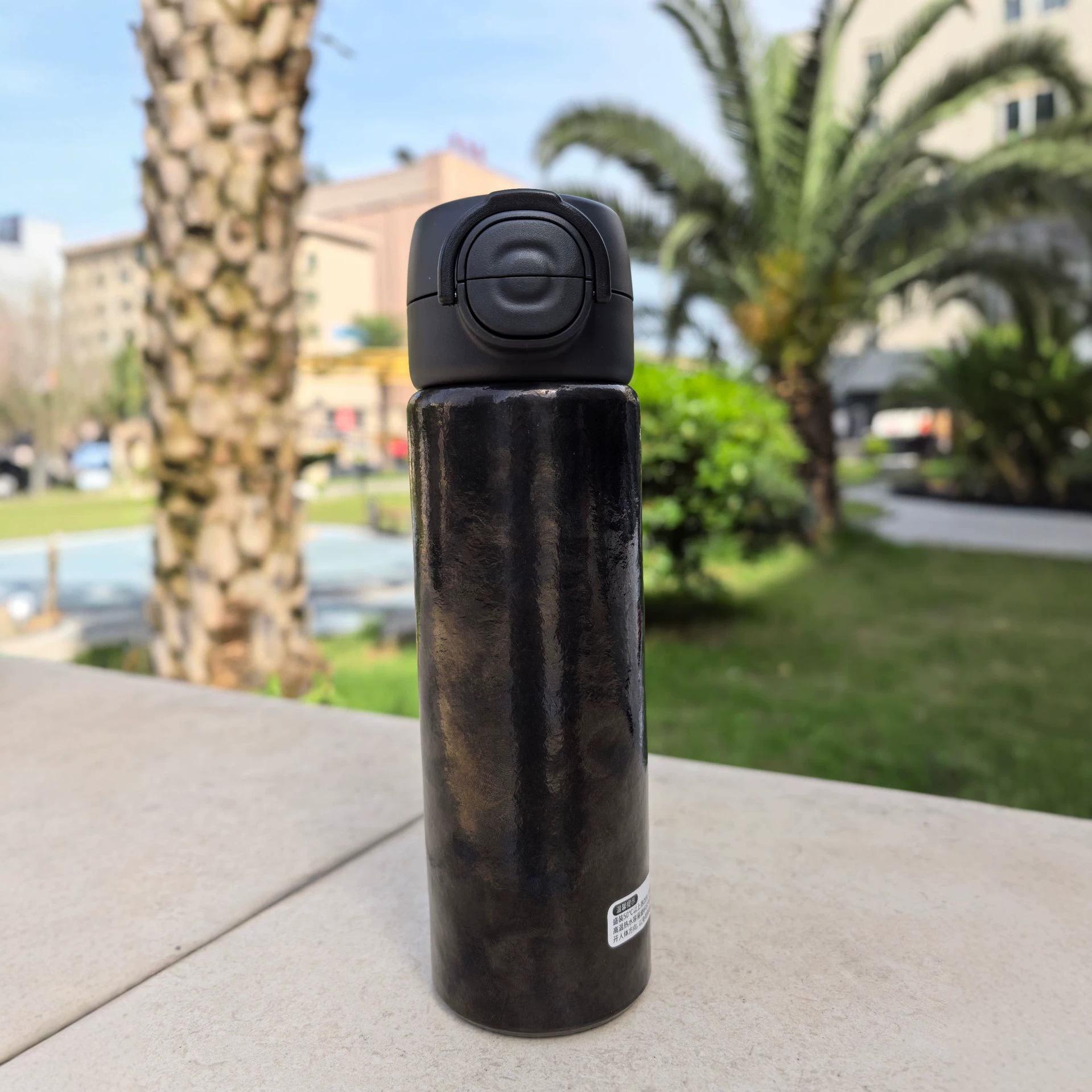 Pure Titanium Thermos Cup with Bounce Lid - Stylish, Unisex, Travel-Friendly, Dual-Use, High-End Gift 450ML