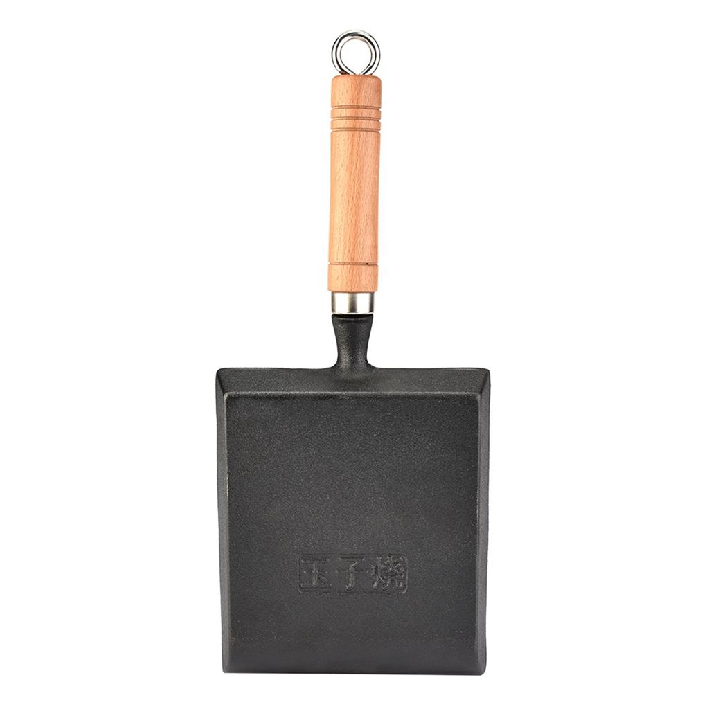 Mini Frying Pan Iron Omelette Pot Tamagoyaki Wooden Handle