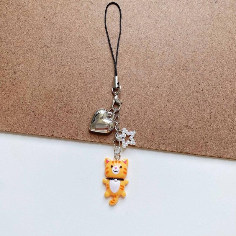 Practical Handmade Beadwork Cats Hanging Ornament Versatile Phone Charm Portable for Styles Upgrades Daily Use