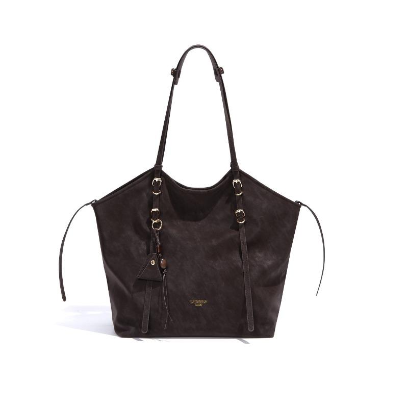 Однолямочная сумка - Ретро большая вместительная сумка-тоут для commuters коричневый